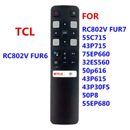 RC802V FUR6 New Google Assistant Voice Remote Control For TCL TV 55C715 43P715 55EP680 50P8 50p616 R