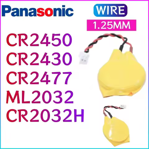 10PCS Panasonic ML2032 CR2032H CR2430 CR2450 CR2477 3V CMOS Battery with 1.25mm Connector for IBM Le