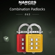 NARCIS 6 Digit Button Password Lock Metal Combination Lock Portable Backpack Zipper Lock