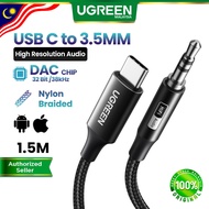 UGREEN USB C to 3.5mm Audio Cable with DAC Chip Hi-Res 32bit/38KHz Car Stereo Android Tablet iPhone 