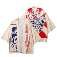 【Trendy Street Style】Dharma Egg print kimono uncensored shirt for men and women every day wear Japan