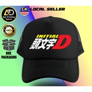 INITIAL D Baseball Trucker Cap Cool Mesh Unisex New black