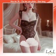 Fairy Wing Lace Shoulder Bodysuit - B78