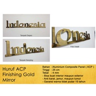 Custom ACP letters 25 cm high - Gold Mirror finish Brass/