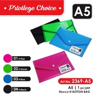 2369- A5 Button Bag / A5 Document File / A5 Pocket File / A5 Storage Button File