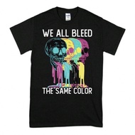 Skull We All Bleed The Same Color Unisex T-Shirt, Anti Ra-Cism Shirt, It Not Pie Shirt, Equality Col