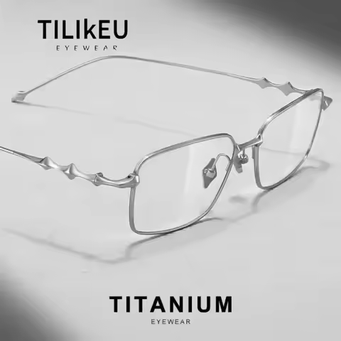 New Original 1:1 Replica Pure Titanium Optical Glasses Frame Ultra Light Retro Rectangular Eyeglasse