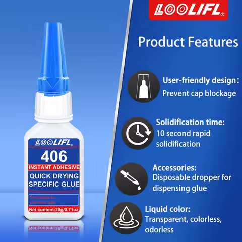 New Super Glue 406 Repairing Glue Instant Adhesive Fast Bonding Ultra-strong Adhesive Long-lasting C