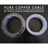 Pure Copper Cable PVC Twin Flat 23/0.14, 23/0.15 2C For AC/DC Wire Cut Per Meter Bulb Wayer Lampu Ba