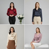 KEMEJA BAJUMICLOTHING - 'SILK SUTRA' PREMIUM SULTAN SILK SHIRT FOR WOMEN