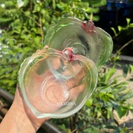 PEACH GLASS BOWL, patterned bowl, beautiful bowl, cute bowl, PEACH-shaped bowl
