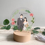 【壓克力夜燈桌燈】來圖繪製 | 客製畫像 似顏繪  | USB插頭