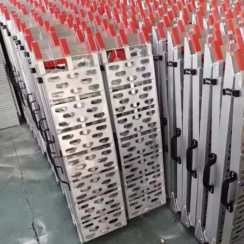 Aluminum alloy barrier-free pedal folding wheelchair loading ramp, up and down step pad movable ramp