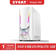 SYCAT-6 ATXM-ATXMini-ITX PC Computer Case RGB Black And White PC Gamer Case Computer Casin MATX