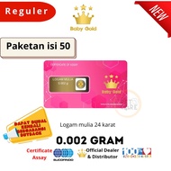 Paket Isi 50Pcs Logam Mulia Emas Mini BabyGold Minigold 0.002gr