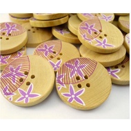 [SG seller]  28mm Boxwood Wood Buttons, Wooden Buttons - 10 pieces
