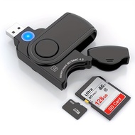 2-in-1 SD card reader, USB 3.0 memory card reader (with SD/TF card cover), 2 slots (SD + Micro SD)