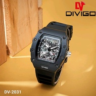 jam tangan pria divigo dv 2031 analog sport strab rubber tanggal aktif