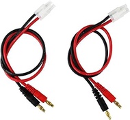OliYin 2pcs Tamiya Connector Plug to 4mm Banana Plugs Balance Charge Lead Cable 14awg 11.8in 30cm fo