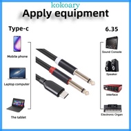 KOK Type C to 6 35mm Y Cord USB C to 6 35mm 1 4inch TRS Cable for Speaker Mixers