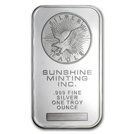 1oz Silver Bar - Sunshine