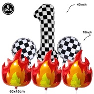 100cm SQUARE NUMBER FIRE RACING BALLOON PACKAGE