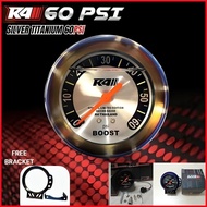 MODIFICATION - BOOST METER 60 PSI silver titaniumR4 free bracket TURBO GAUGE/ 60 PSI Premium ImportR