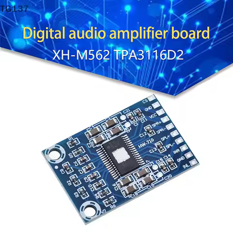 TPA3116D2 XH-M562 DC 12-24V Audio Power Amplifier Board 50W+50W 2.0 Channel Digital Stereo