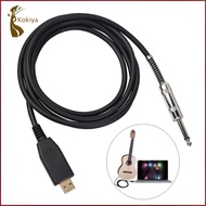 [kokiya] USB Guitar Cable 2 Meter Electric Guitar Cable usb Guitar Recorder 6.5FT USB to 1/4 inch Gu