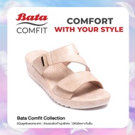 Bata Comfit บาจา คอมฟิต รองเท้าเพื่อสุขภาพ นิ่มและเบา พื้นหนา สูง 1 นิ้ว สำหรับผู้หญิง รุ่น Sunny สีทอง 6618785