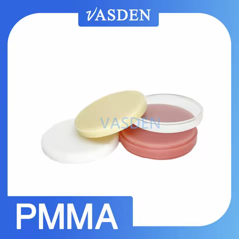 VASDEN PMMA Blocks Monolayer Dental Lab Materials Resin Disc Dentista For Cad Cam Open System 98mm A