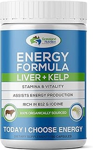 Grass Fed Beef Liver with Wild Harvested Kelp 100% Organically/Halal Sourced 2-in-1 Energy Formula —