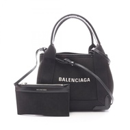 【二手】BALENCIAGA世家 (Balenciaga) 手提包 海軍藍 Cabas XS 3903462 黑色帆布皮革 海軍藍 Cabas XS 女士二手 B