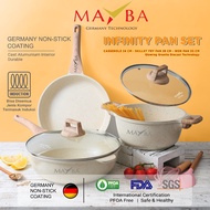 MAYBA Panci Set German 3Pc Mayba Infinity Wok 30Cm - FRYPAN - Casserole Pan Marble