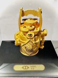 📣‼️收藏品 - 匯豐銀行（HSBC）24K鍍金招財進寶擺飾 / 📣‼️HSBC gold-plated collectible display, referred to as a ”Gold Pot