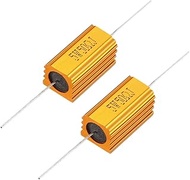 uxcell 2 Pcs Aluminum Case Resistor 5W 50 Ohm Wirewound for LED Replacement Converter 5W50RJ