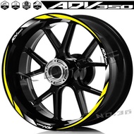 Motorcycle Wheel Sticker Rim Hub Decal Reflective Stripe Tape Accessories Waterproof For ADV 350 Adv
