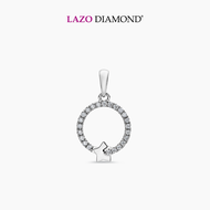 LAZO DIAMOND Dainty Star Circle Diamond Pendant in 375/9K White Gold