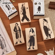 AOPHEKM Wood Stamp, Vintage DIY Rubber Stamps, Charming Handmade Wooden Stamp DIY Scrapbooking