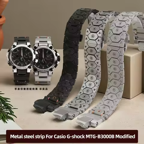 MTG-B3000 Metal steel strip For Casio G-shock MTG-B3000B Modified Quick detachable Solid stainless s
