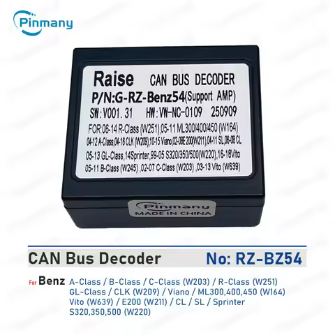 Car Radio CAN Bus Decoder RAISE RZ-BZ54 for Mercedes Benz A B C R GL Class W203 W251 CLK W209 Viano 