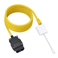 Lightning to Ethernet,2 in 1 Phone to OBD2,ENET Rj45 Cable ethernet Connector Tools to OBD Interface