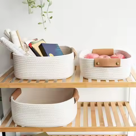 3pcs Storage Basket Rectangular Storage Organizer Multifunctional Desktop Sundries Cosmetics Kids To