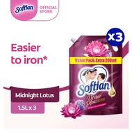 Softlan Divine Pleasures Midnight Lotus & Hydrangeas Fabric Softener 1.5L Refill [Bundle of 3] Value