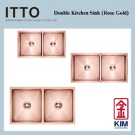 Itto Nano-Coated Double Bowl Kitchen Sink (Rose Gold)