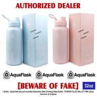 AQUAFLASK 32oz POWDER BLUE or BALLET PINK Aqua Flask Wide Mouth with Flip Cap Spout Lid Flexible Cap Vacuum Insulated Stainless Steel Drinking Water Bottle Bottles or Tumbler Tumblers Authentic - 1 Bottle
