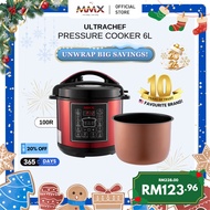 [All-in-One] MMX UltraChef 100R Periuk Masak Digital Pressure Cooker 6L: Cepat, Safe, Sedap