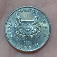 uang koin Singapura 20 cent 1997