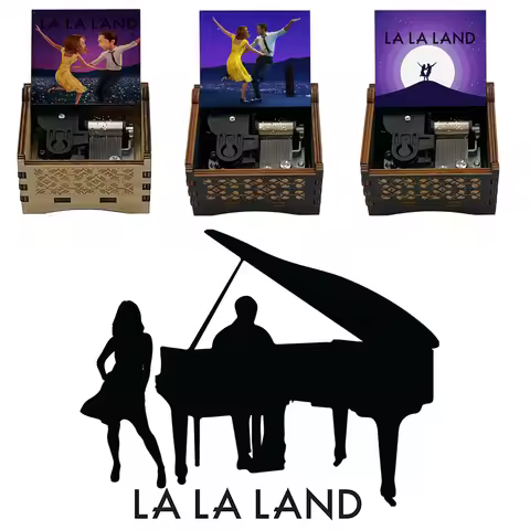 La La Land Wooden Music Box Love Movie Melody Special Gift for Girlfriend Couple Anniversary Wedding
