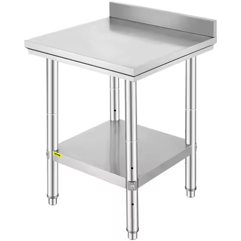 SucceBuy Kitchen Work Bench Commercial Catering Table Worktable with Undershelf Stainless Steel 330L